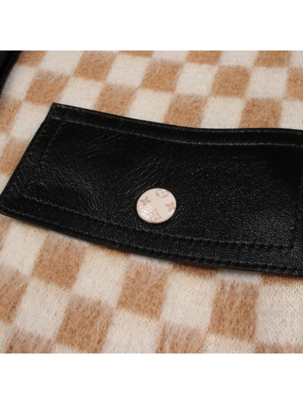 Louis Vuitton Damier Leather Trim Knit Wool Jacket - Picture 7 of 7